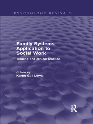 cover image of Family Systems Application to Social Work